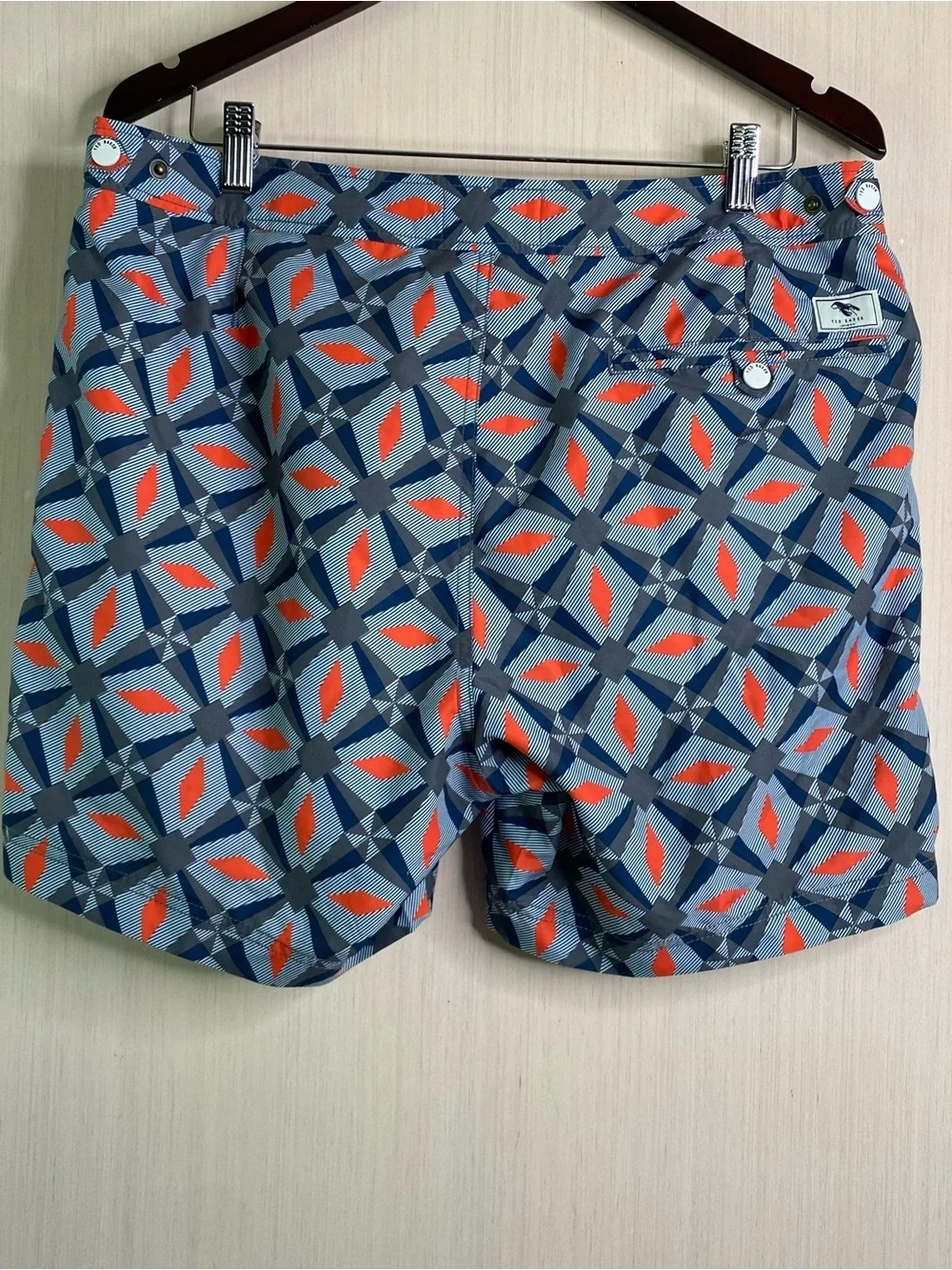 Ted Baker London Men’s Geometric Print Swim Shorts Multicolor UK Size 4 US Large